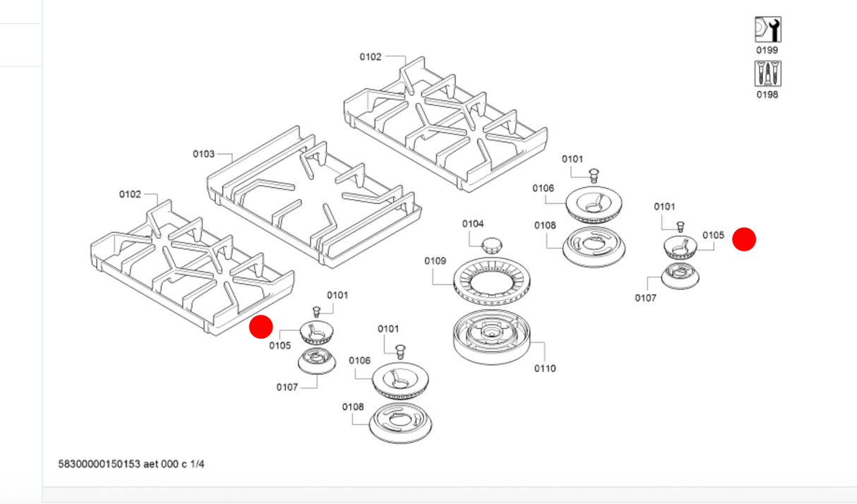 Gagganeau Cooktop Aux Burner Top Cap