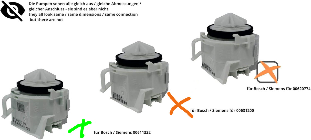 Bosch Siemens Dishwasher Drain Pump Original 00611332 3 Phase