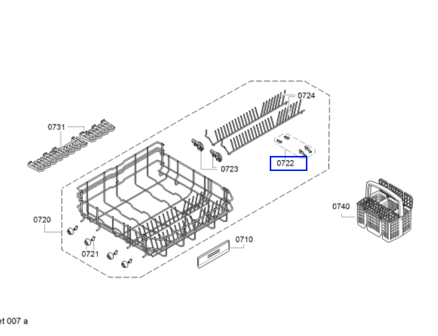 Bosch Dishwasher Lower Basket Rack Tine Clip Flip Holder Middle