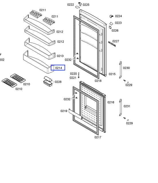 Bosch Fridge Bottle Shelf KGN53XI25A, KDN45X00AU/03 KDN45X00AU/04 KDN45X00AU/05 KDN45X00AU/07