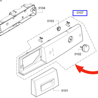 Bosch Dryer Front Control Panel WTE84101AU/38