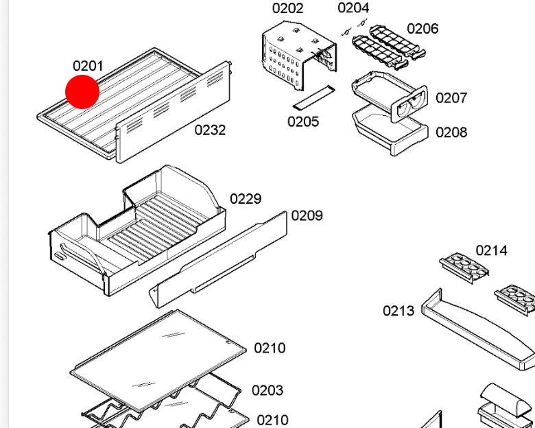 Bosch Freezer Shelf with Holes 0201