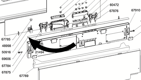 Smeg Dishwasher Control Panel Strip On Top