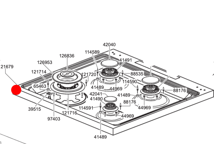 Smeg Only Hob Top SS Plate Without Any Other Part 065617495 CS6GMXA