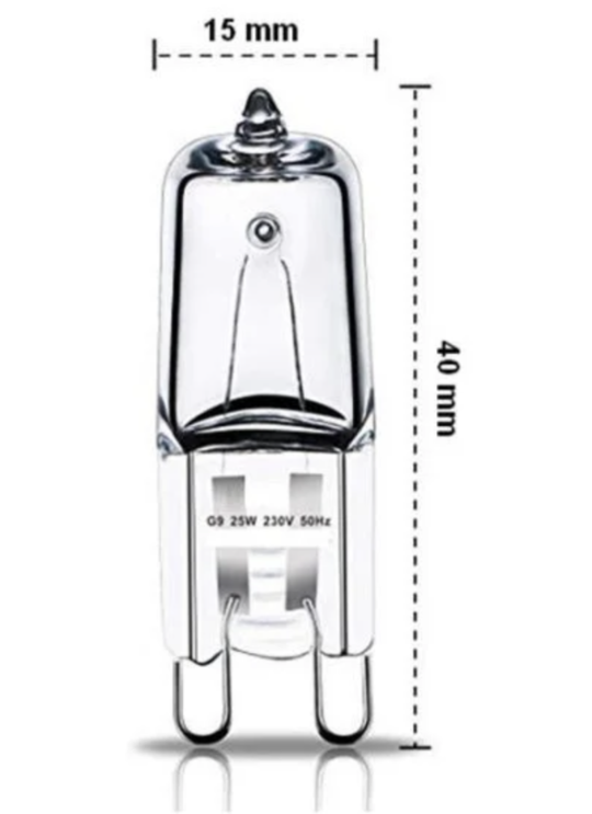 Bosch Neff Simense Miele Oven Microwave Rangehood Lamp Light Bulb Halogen 25W, G9, 230 - 240V 300C