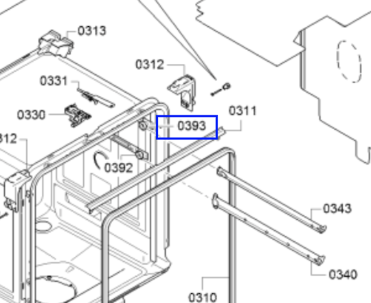 Bosch Dishwasher Cutlery Basket Repair Set Role