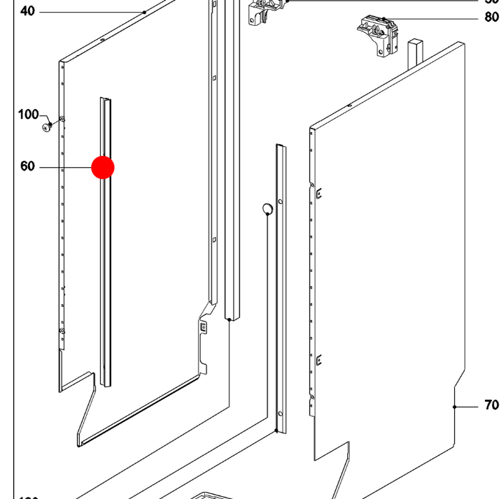 Miele Dishwasher Side Seal Strip Left Side 10862410