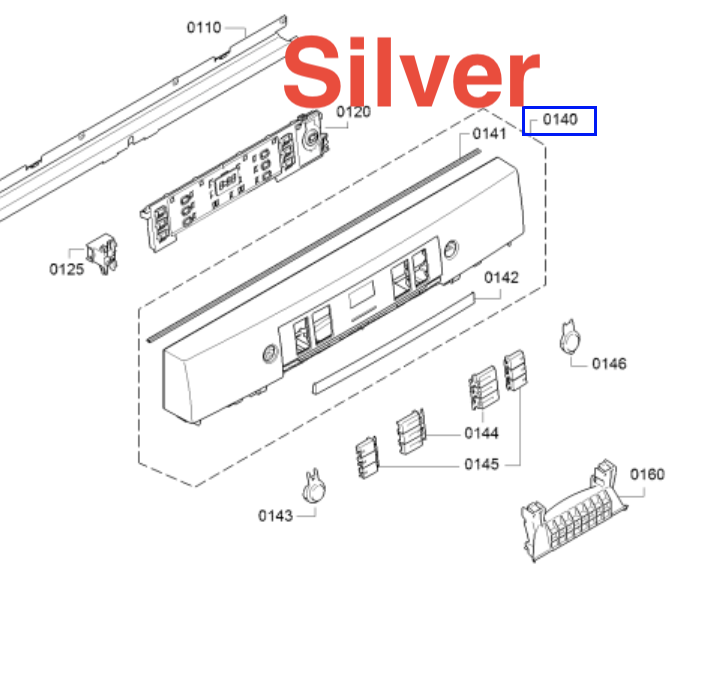 Bosch Dishwasher Panel Fascia Panel Frame Silver