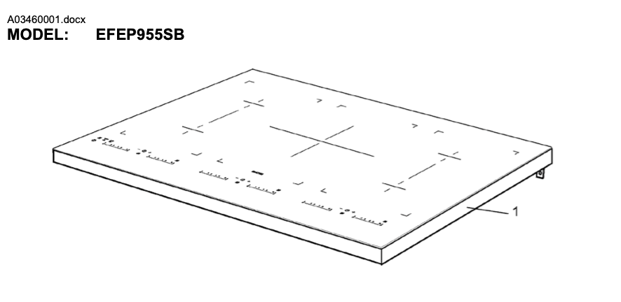 Electrolux Induction Cooktop Glass Frame Assembly EFEP955SB ETA DEC25