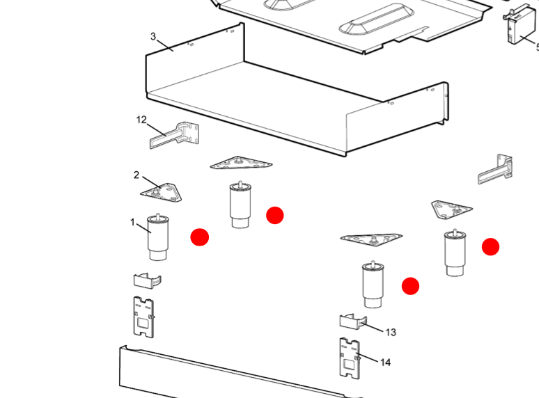 Westinghouse Oven Freestanding Foot Leg x4