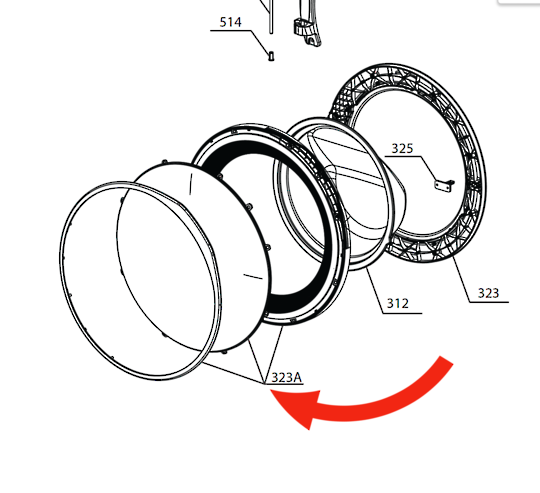 Electrolux AEG Washing Machine Frame Door Front