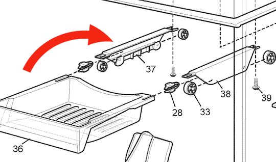Westinghouse Deli Bin Runner Left Side, *1029