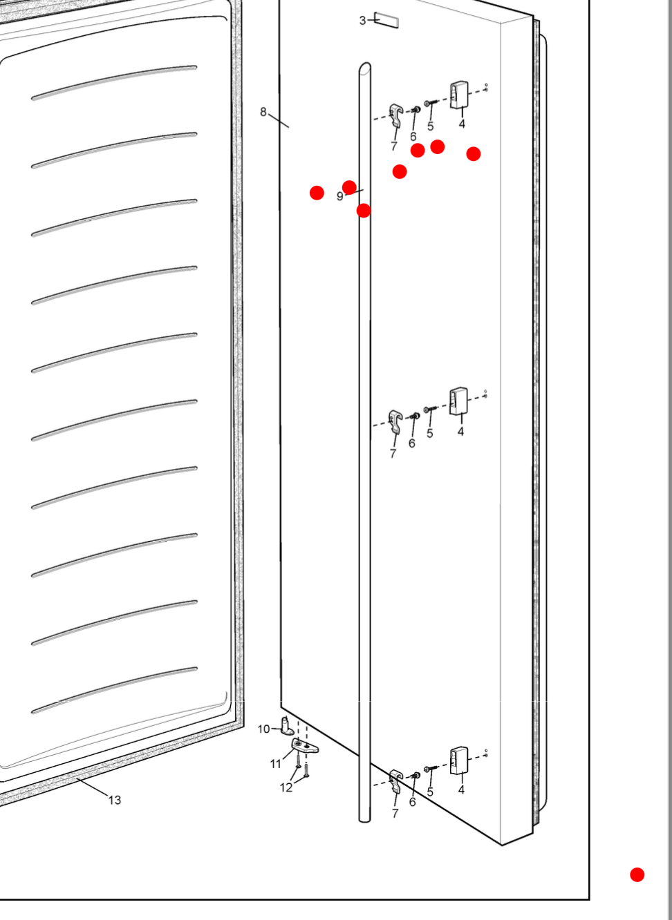 Electrolux Fridge OR Freezer Door Handle ESE6077SC, ESE6107SA, NO LONGER AVAILABLE