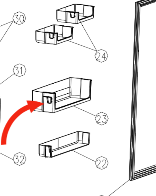 Robinhood Eurotech Fridge Door Bottle Shelf RHTMF269W