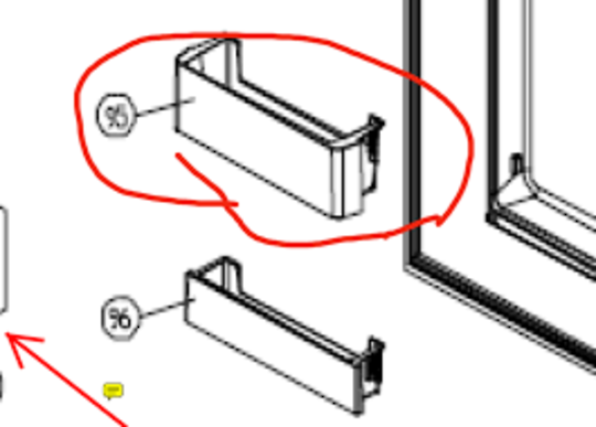 Smeg Fridge Door Lower Shelf SR610X, SR610XBL, SR610NE, 2ND One From Bottom