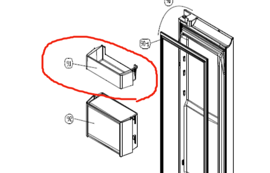 Smeg Fridge Door 1ST Top Shelf SR610X,
