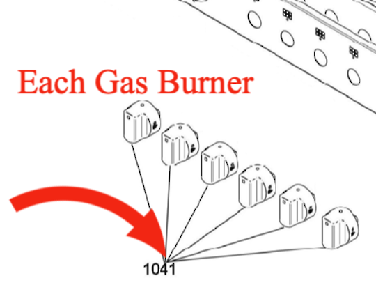 Omega Oven Gas Burner Control Knob OF991XP,