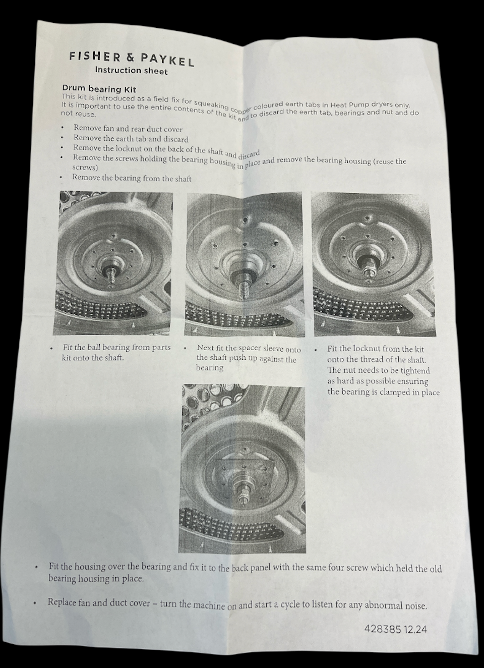 Fisher Paykel Haier Dryer Bearing Drum