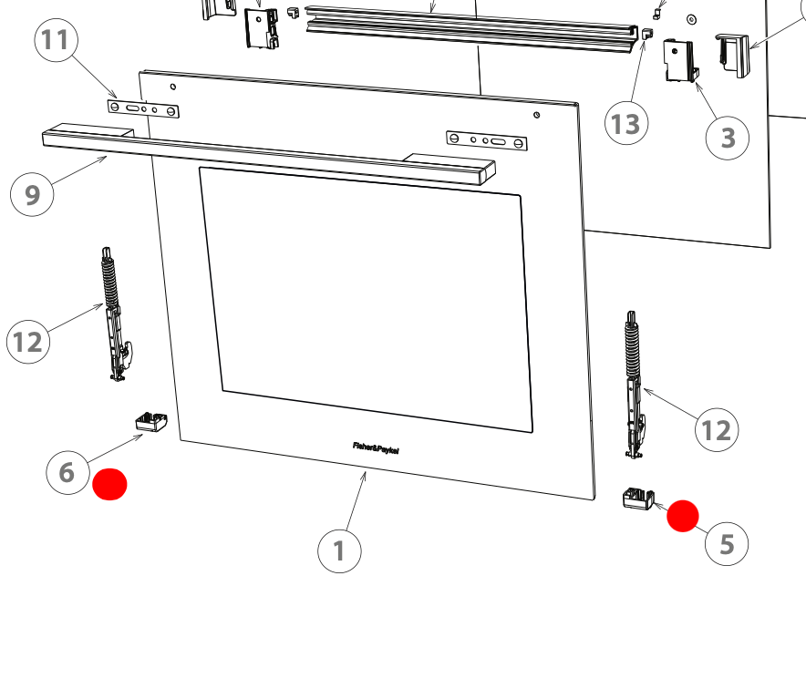 Fisher & Paykel Haier Oven Door Inner Glass Left and Right Side Lower Bracket OB60SL7DEW1 OB60SL11DEPX1 OB60SL9DEX1