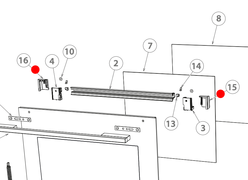 Fisher & Paykel Haier Oven Door Inner Glass Left & Right Side Upper Bracket – OB60SL7DEW1, OB60SL11DEPX1, OB60SL9DEX1