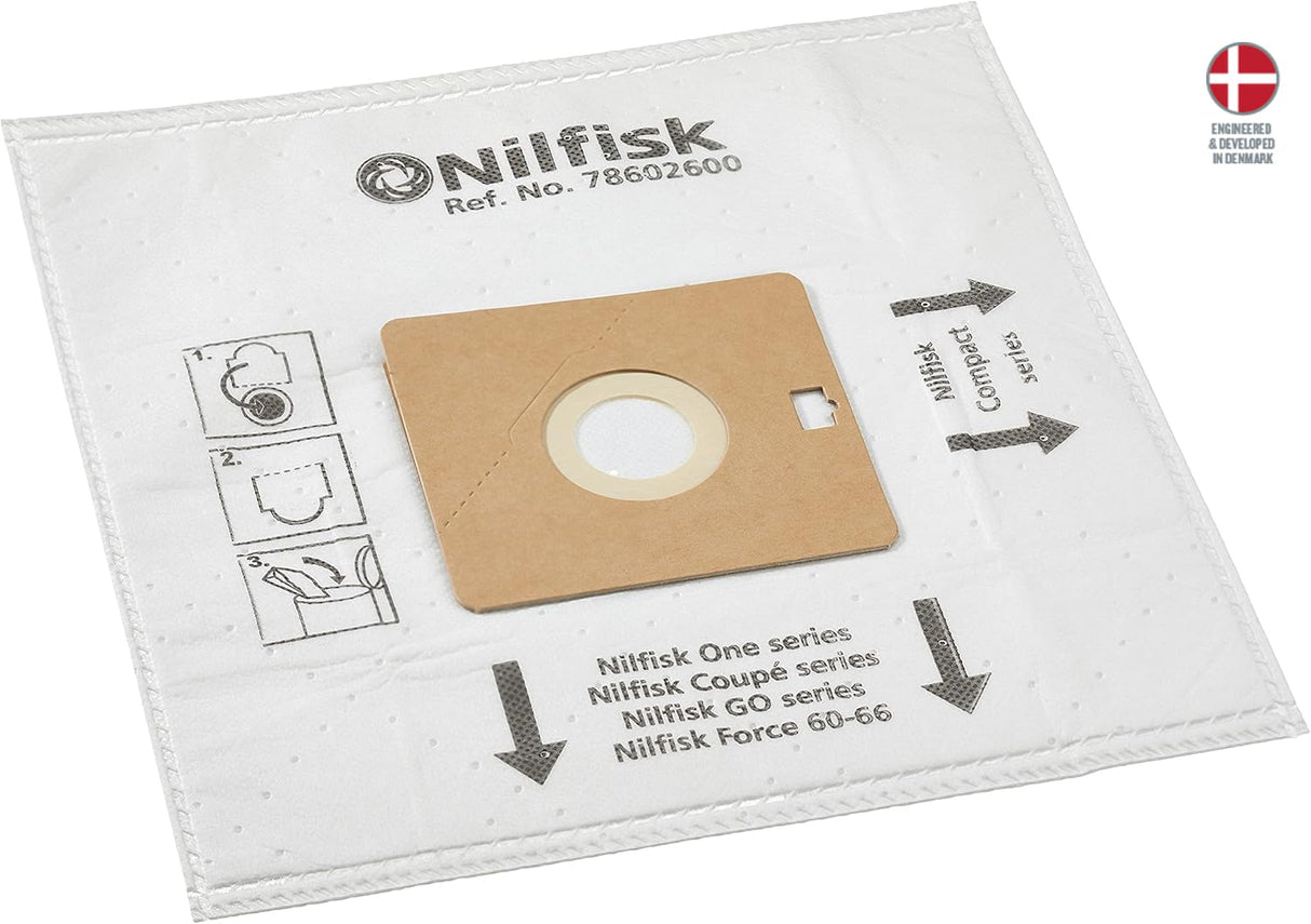 Nilfisk Vacuum Cleaner Bags – 5 Pack for Coupe Series 78602600