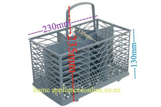 Smeg Dishwasher Cutlery Basket Width: 213mm Depth:131 mm Height with Or without handle: 243mm / 155mm