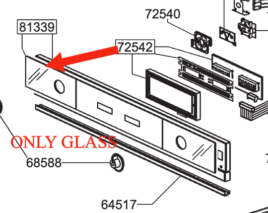 Smeg Oven Control Panel Only Glass SCP112-2