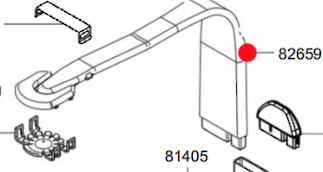 Smeg Dishwasher Upper Spray Arm Duct Housing , Alim.Hose Upper Spray 08