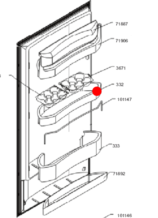 Smeg Fridge Door Middle Shelf 332