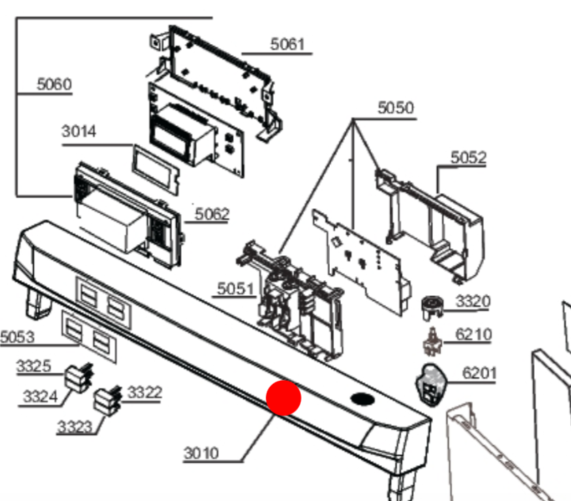 Beko Dishwasher Only The Control Panel dsfn6832x 7666839042 Without Pcb Or Knob