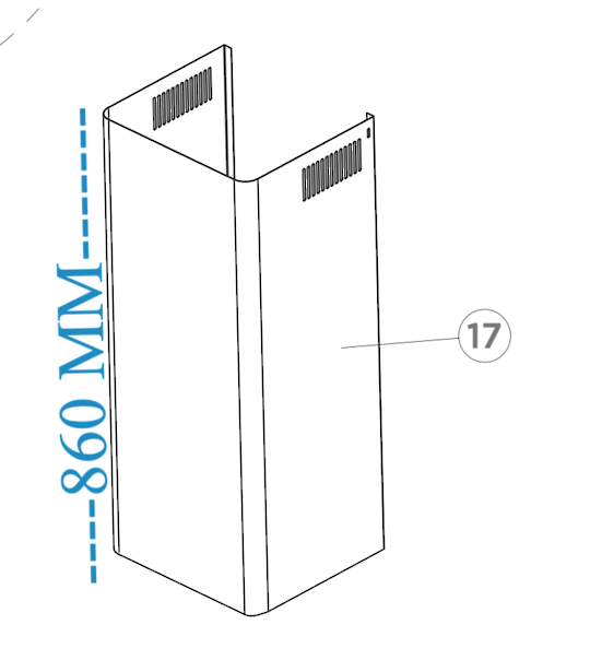 Fisher Paykel Rangehood Chimney Extension HC90CGX1 80700-A