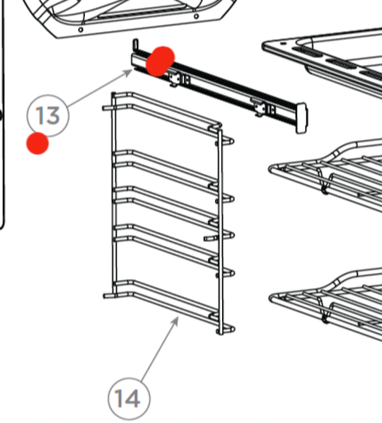 Haier Oven Side Rack Telescopic Left Side,