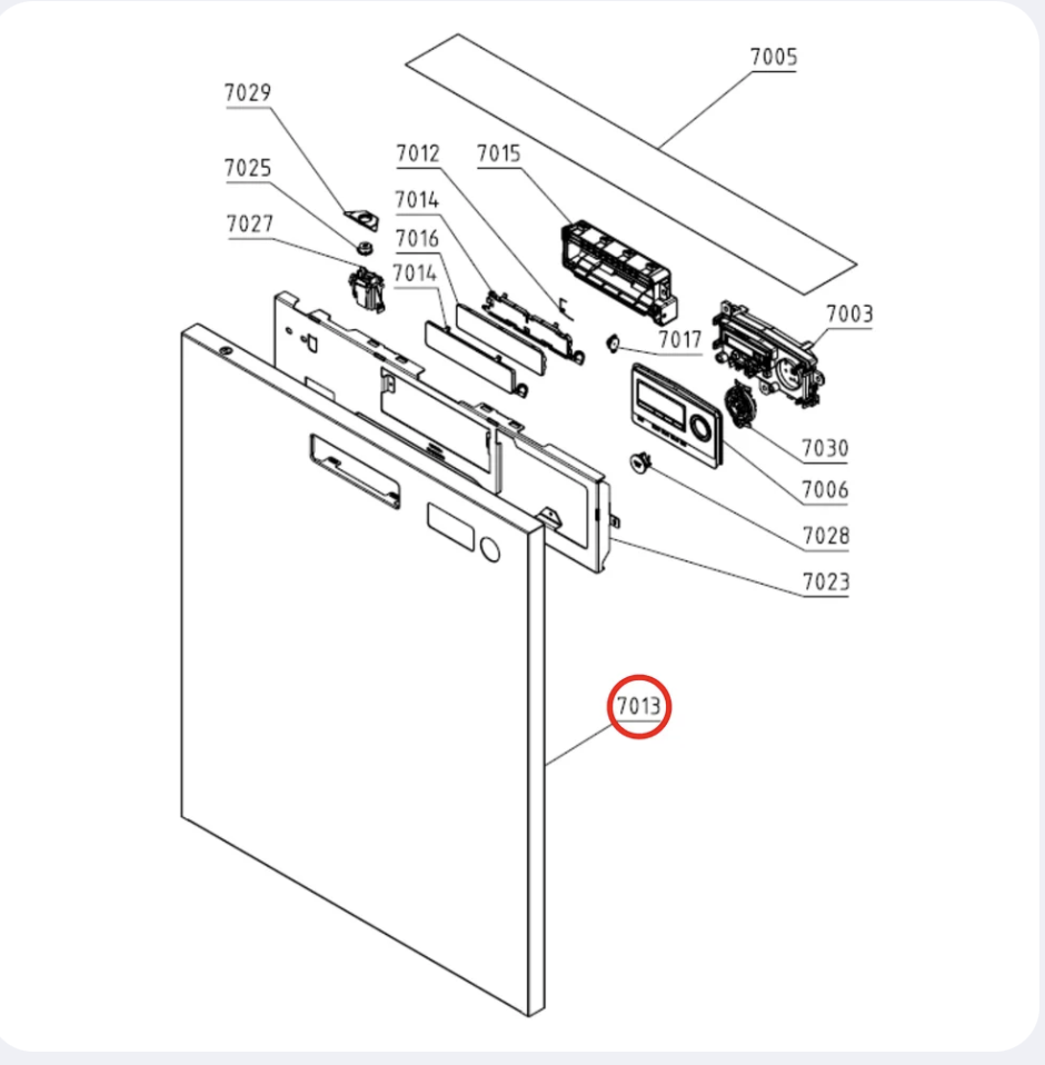 Asko Dishwasher Door Front Cover HA98918
