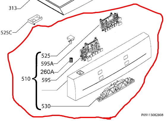 AEG Dishwasher Top Panel Control FFB72600PM