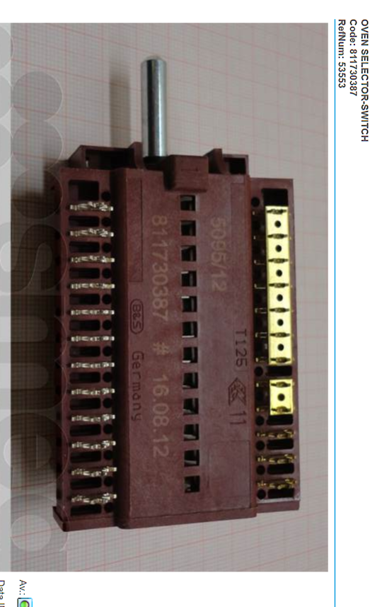 Original Smeg Oven Selector Switch Multifunction Switch 9 Position SA708X, SA708X-5, 811730387