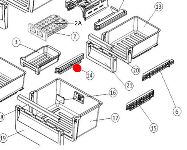 Electrolux Slide Lower Freezer Left