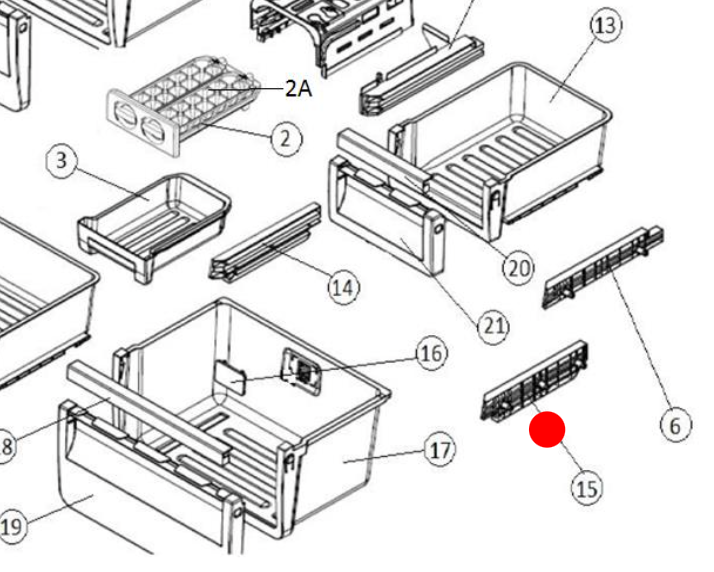 Electrolux Westinghouse Slide Lower Freezer Right WBB3400AG, WBB3400PA, WBB3400PF, WBB3400WA, WBB3400WF, WBB3400WG, WBB3700AG, WBB3700PA, WBB3700PF, WBB3700WA, WBB3700WG, EBE3400RA, EBE3700SA