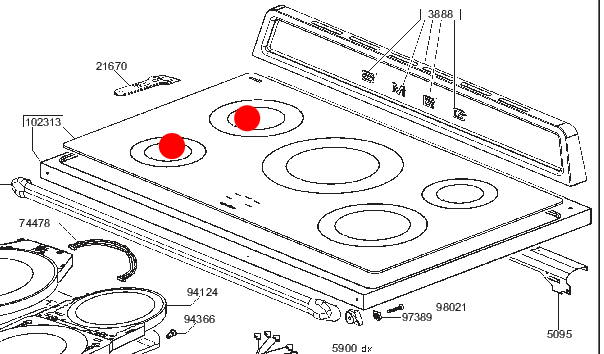Smeg Cooktop Induction Generator Plate Left Side On TR series Small One At the Front