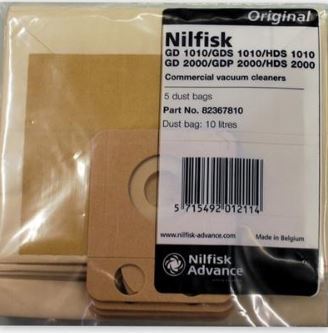 Nilfisk Vacuum Cleaner Dust Bags 5pk – Genuine Paper Bags –