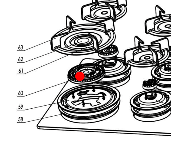 Everdure Cooktop Wok Burner Only Base Aluminium Flame Spreder CBGG631
