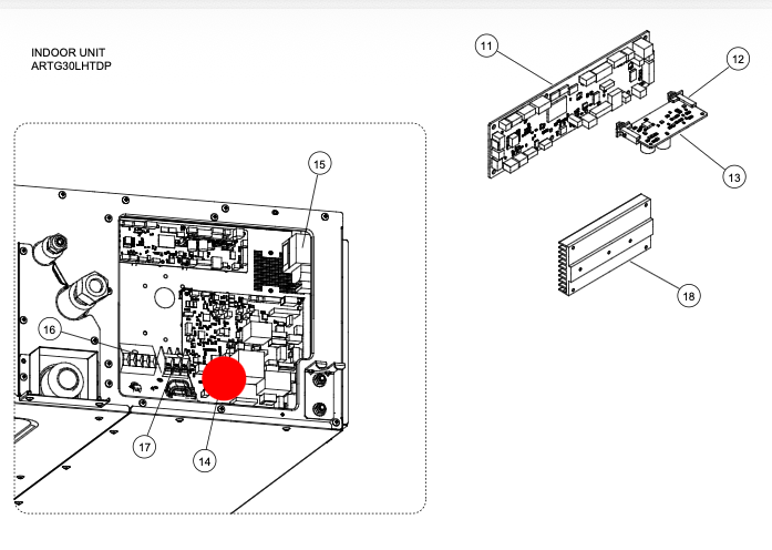 Fujitsu Outdoor Power Supply PCB SUITS ARTG30LHTDP ARTG36LHTDP ARTG45LHTDP ARTG54LHTDP Genuine