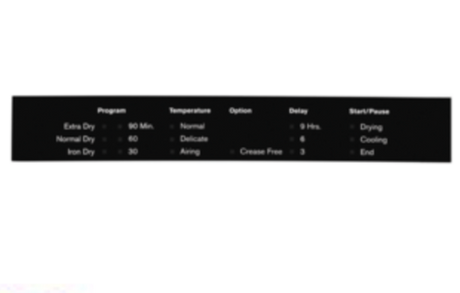 Electrolux Dryer Decal Reverse EDV6051, WDV5051