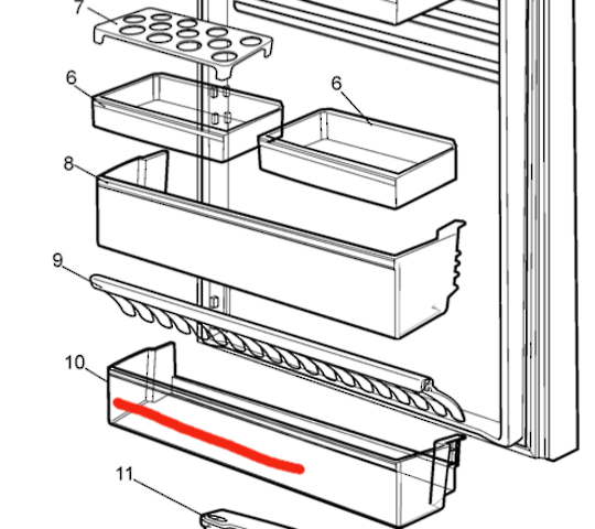 Electrolux Westinghouse Fridge 1ST Bottle Shelf From