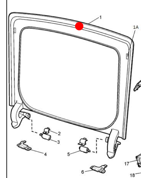 Electrolux Washing Machine Lid Assembly Without Latch SWT8043 Only Part Number 1 in diagram