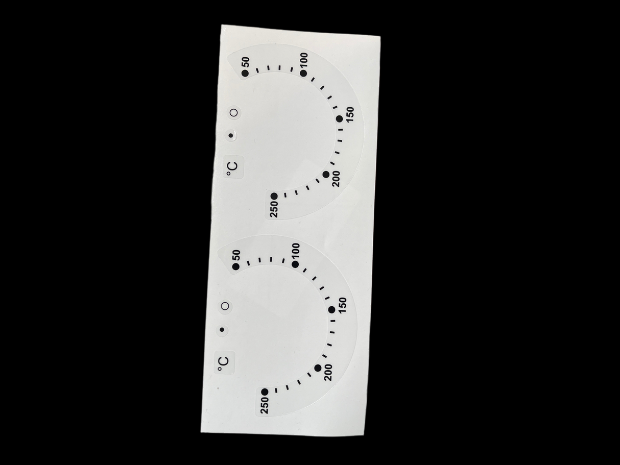 Oven Control Panel Decal Sticker Symbols 50-250c