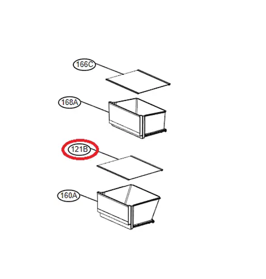LG Fridge Vegetable Tray Cover Assembly -