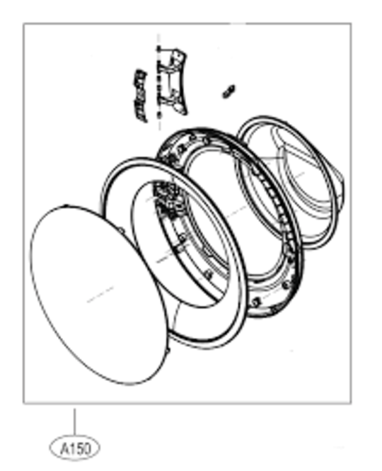 LG Washing Machine Door Assy 1409 1408