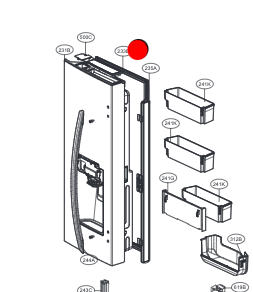 LG Fridge Door Gasket LEFT Side Door GF-L677SL