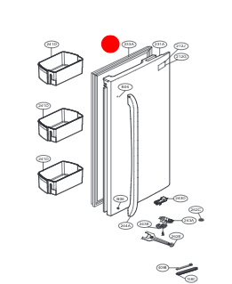LG Fridge Door Gasket Right Side Door GF-L677SL