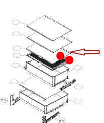 LG Fridge Glass Shelf Above Veggie Bin GB-335MBL. GB-335PL GB-W335MBL. GB-335W